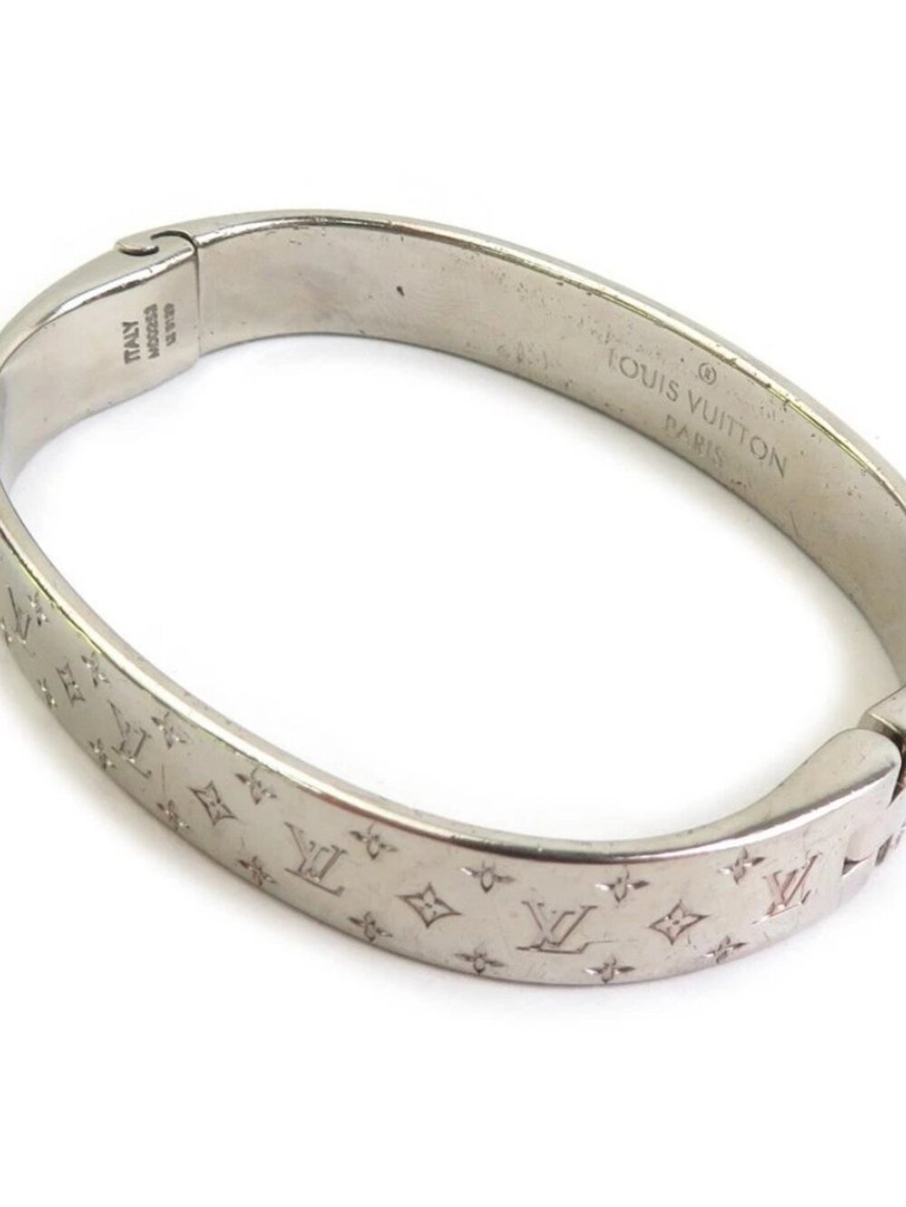 Auth LOUIS VUITTON Cuff Nanogram Bangla Bracelet Pink Gold Metal - Picture 3 of 8